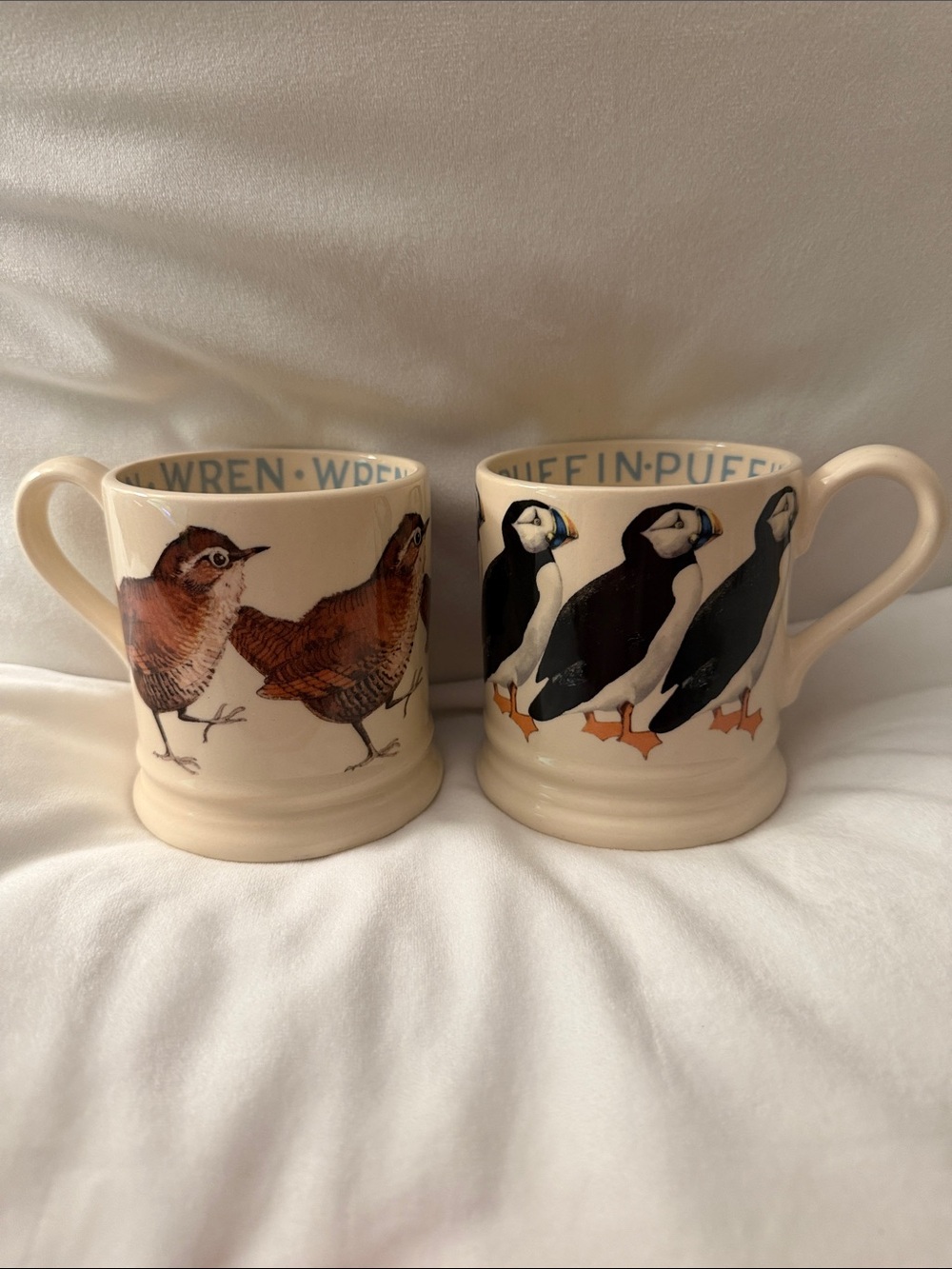 Emma Bridgewater Wern and Puffin Mugs.  One each.  Vintage and discontinued.